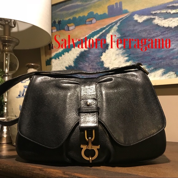Salvatore Ferragamo Handbags - Vintage Salvatore Ferragamo Leather Shoulder Bag